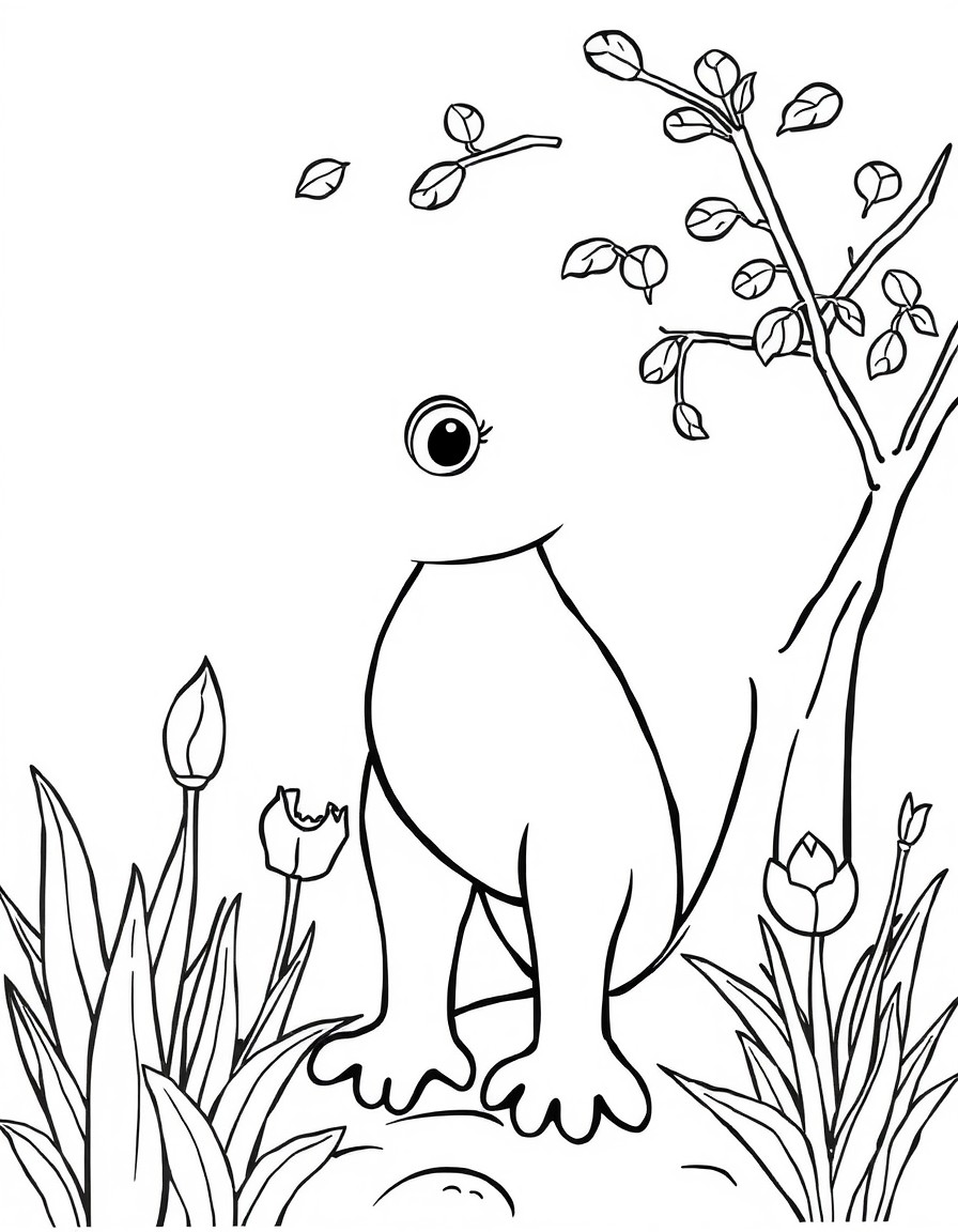 coloring page with pure white background and solid black lines only, no grayscale or shading: , thick black outlines, large clear spaces perfect for young children, clear outlines with good coloring spaces, perfect for printing