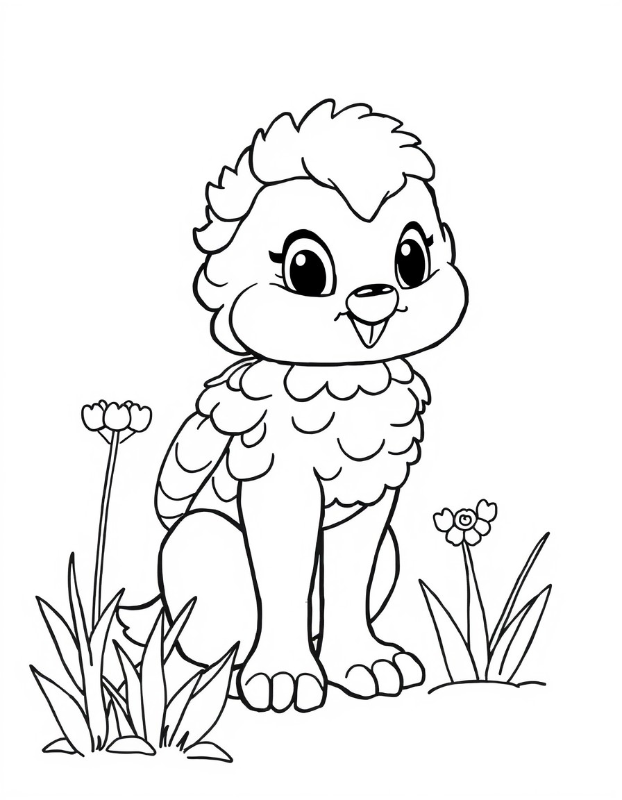 coloring page with pure white background and solid black lines only, no grayscale or shading: , thick black outlines, large clear spaces perfect for young children, clear outlines with good coloring spaces, perfect for printing