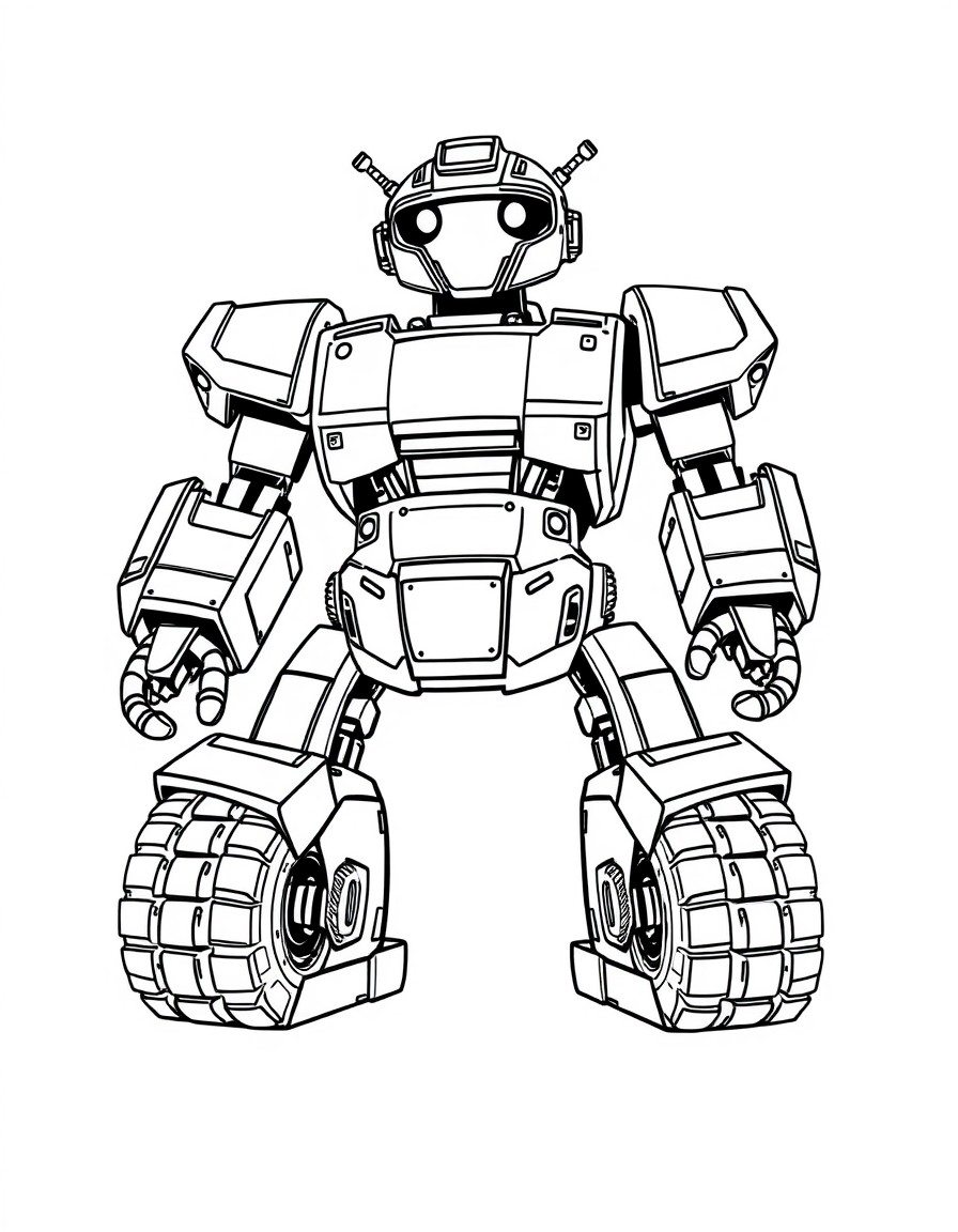 robot coloring page