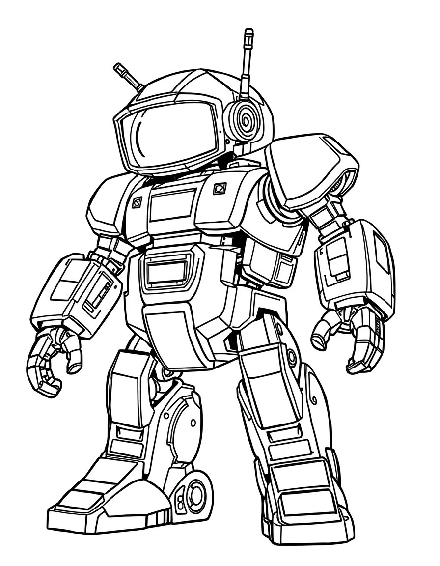 robot coloring page