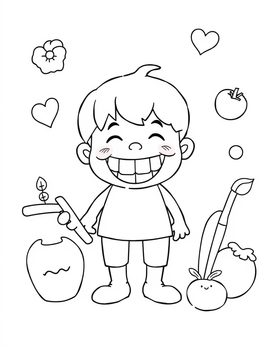 can you add pictures of healthy habits like brushing teeth, healthy foods and stranger safety