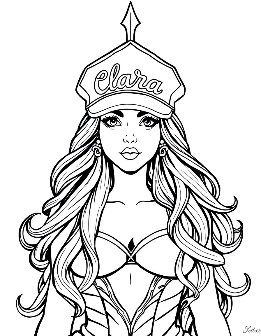 A siren with a cap thar has "Clara" on it