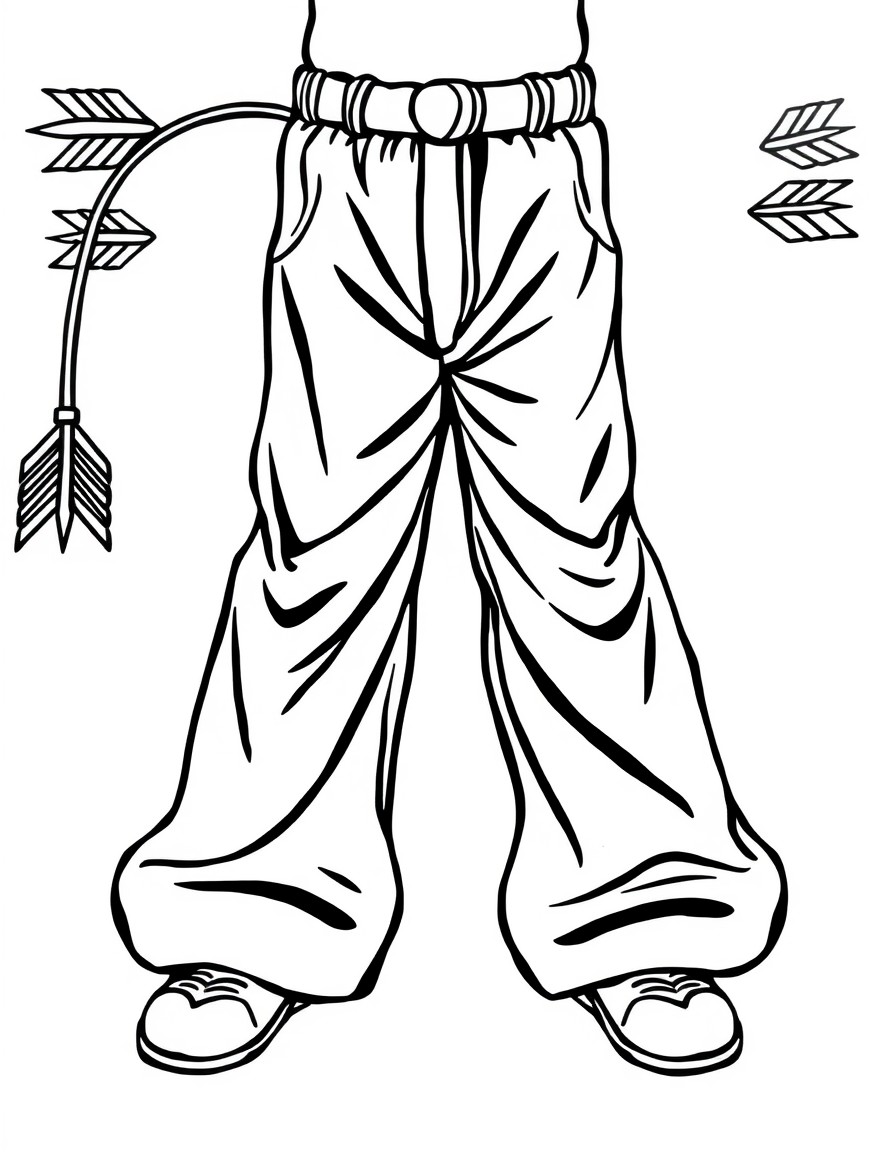 Pants down, instead of arrows- small elastic pipes with wide edges