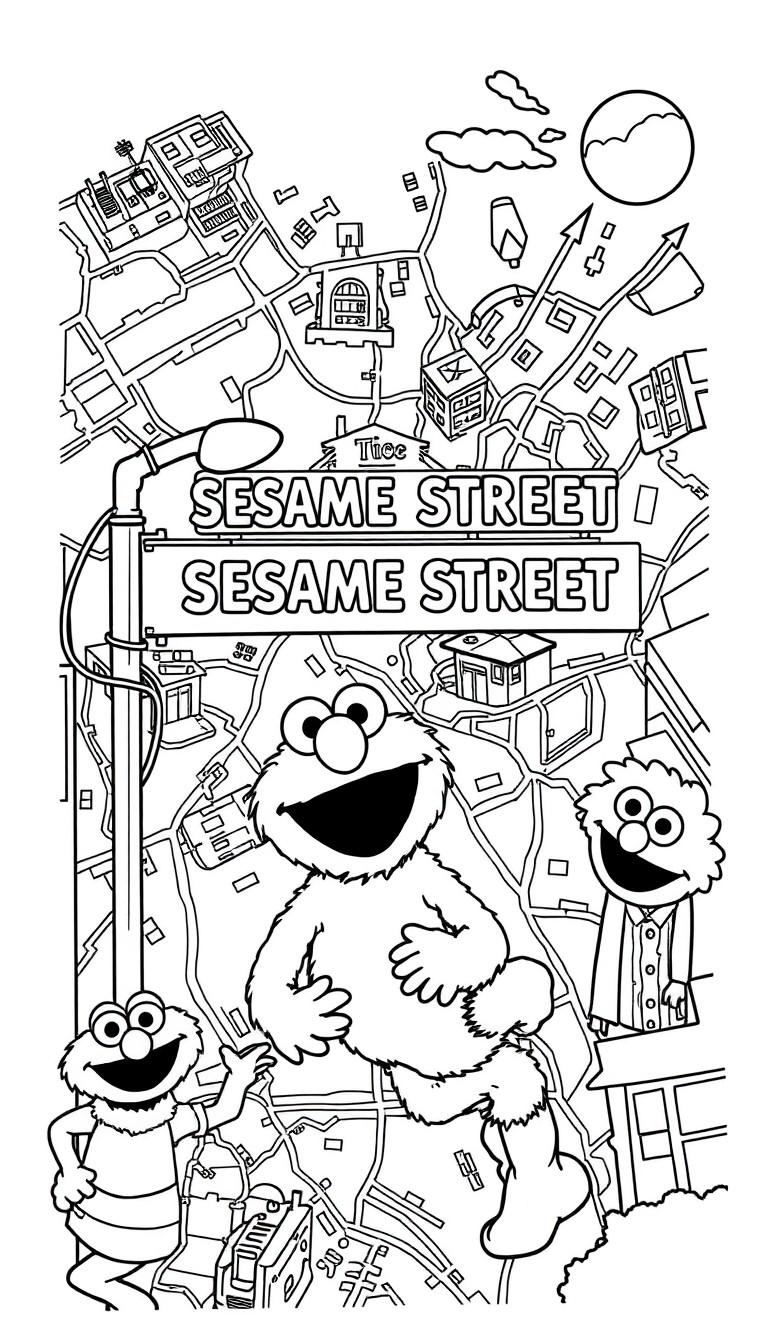 A map showing the way to Sesame Street