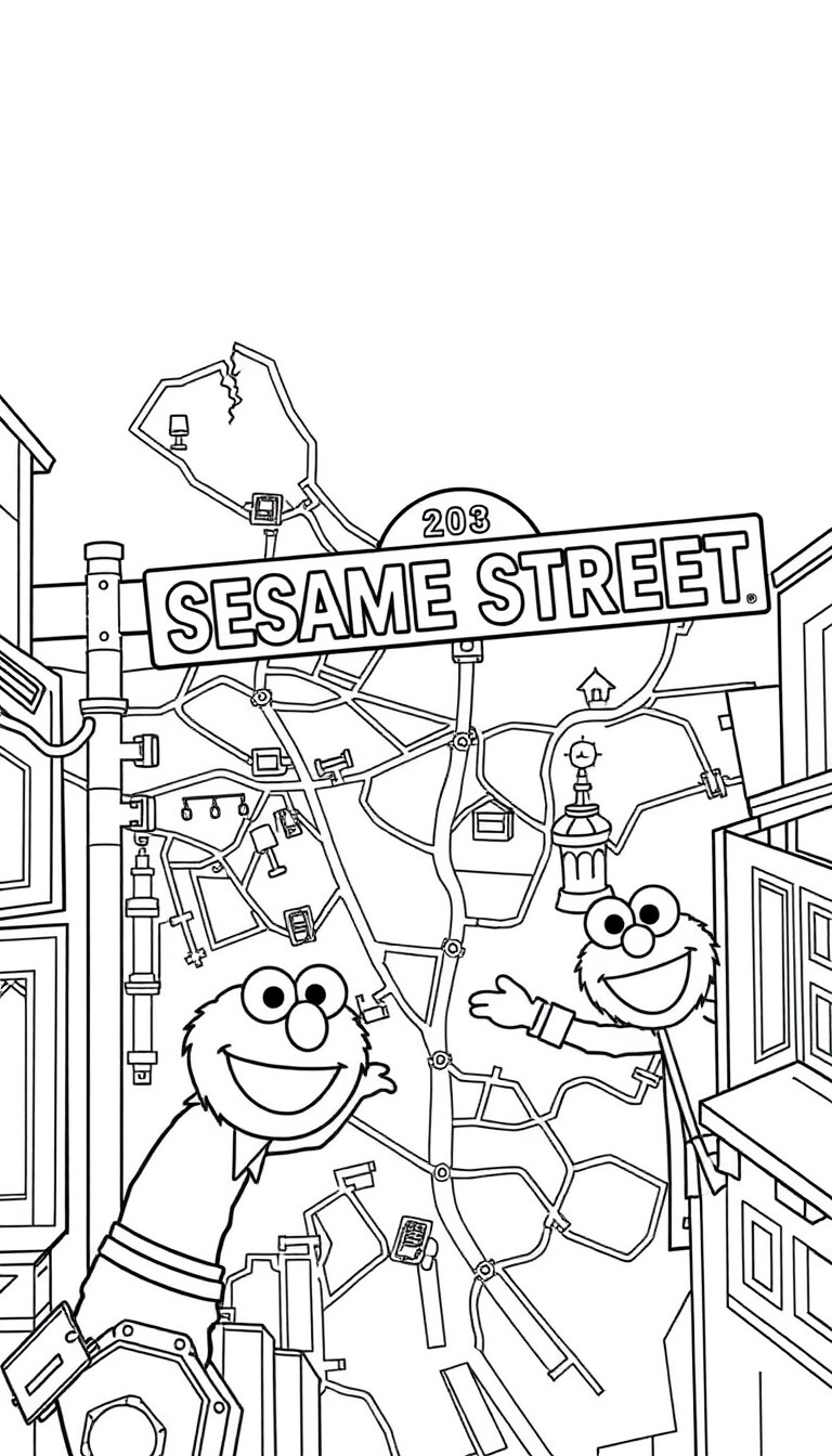 A map showing the way to Sesame Street