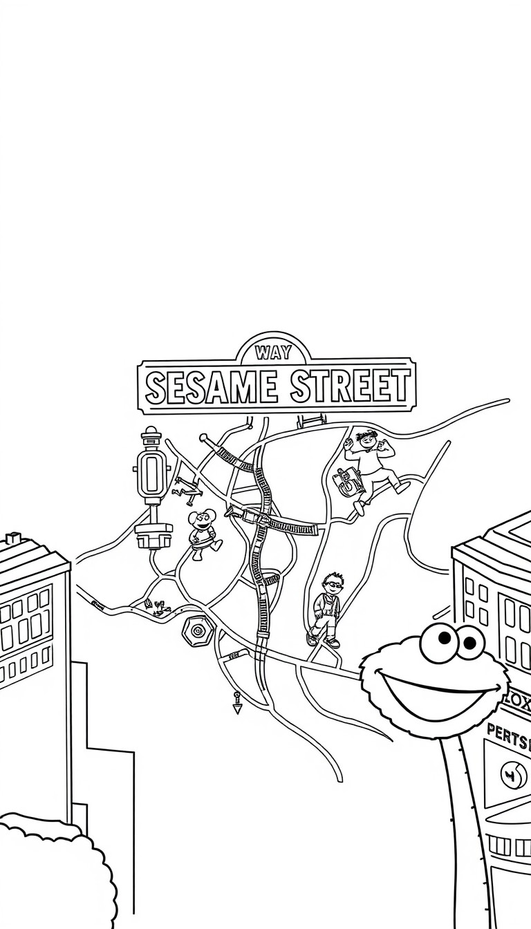 A map showing the way to Sesame Street