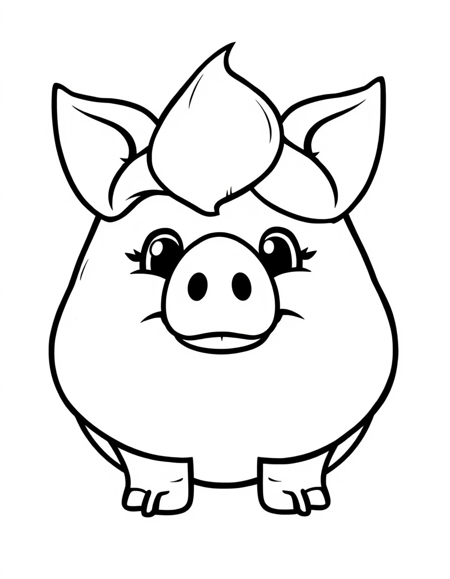 Poo emoji with a pig