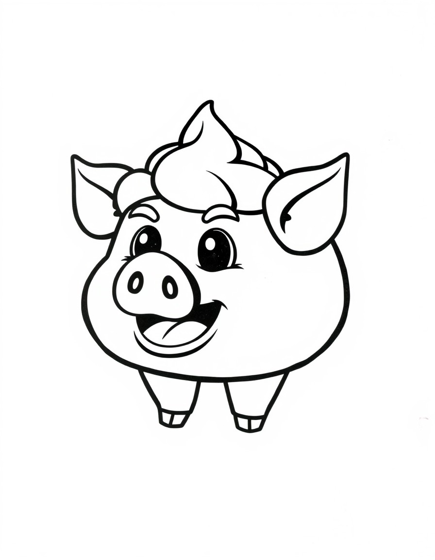 Poo emoji with a pig