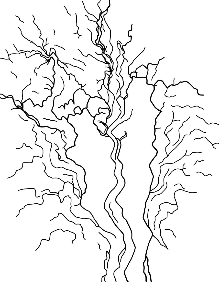 Drainage basin and tributaries