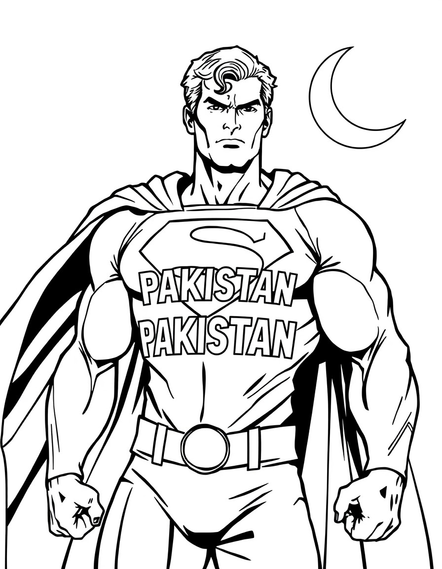 Superman With Jersey Text "PAKISTAN"