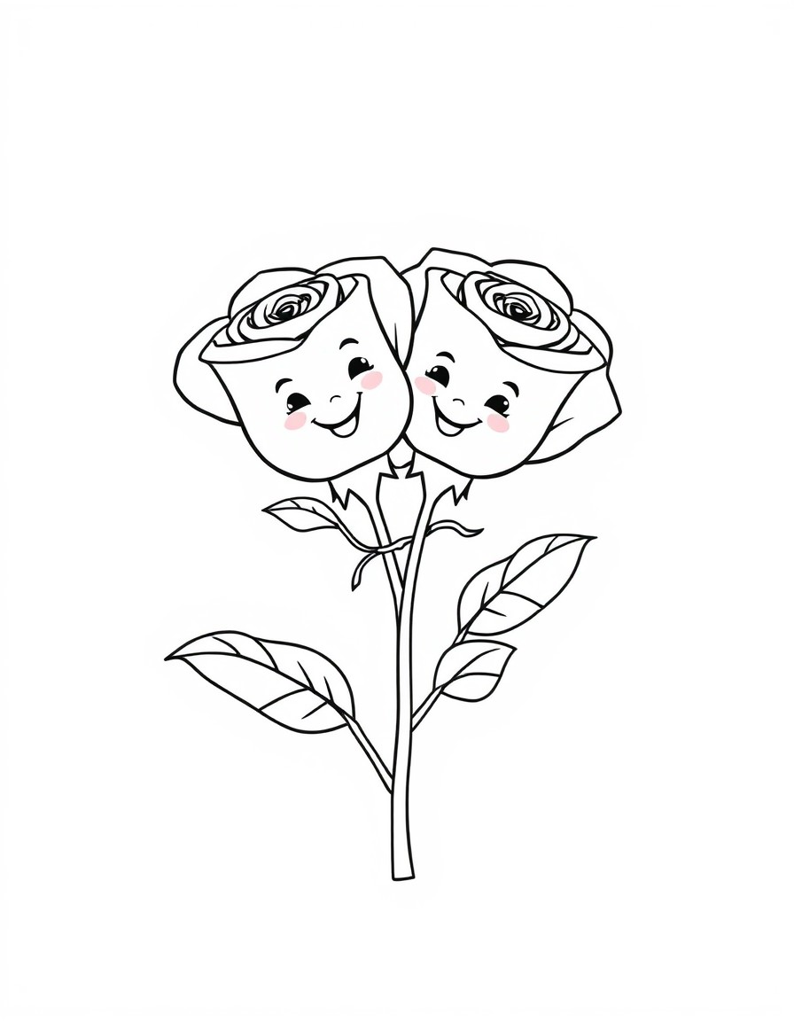 two cute roses hugging one with the name 'FARAH' and one with the name 'NOON' with cute smily faces