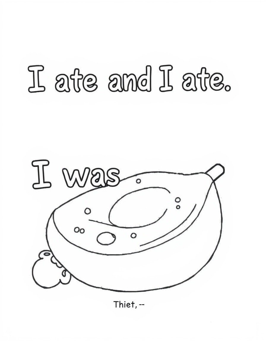 Something to represent the rhyming phrase "I ate and I ate, I was sick on the floor. 8x864". Include the text on the page.