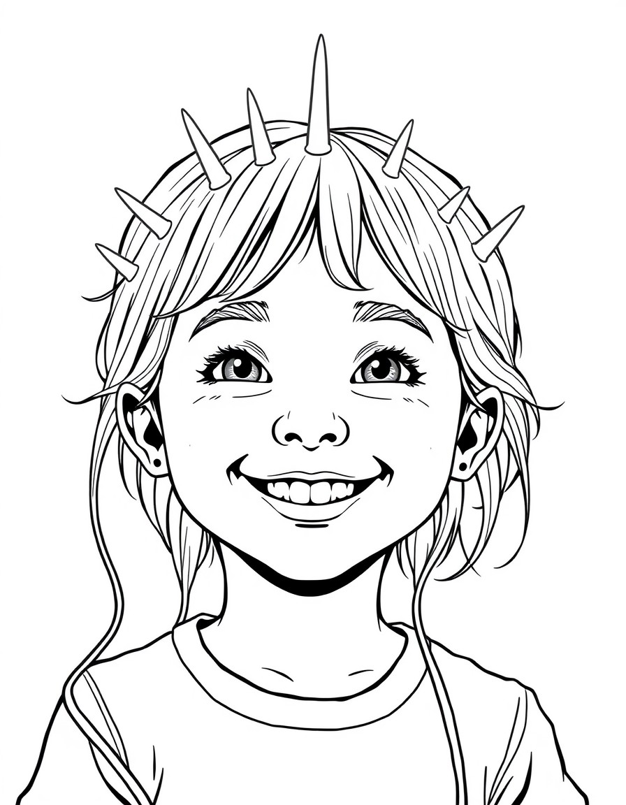 5 year old girl with EEG leads on her head smiling