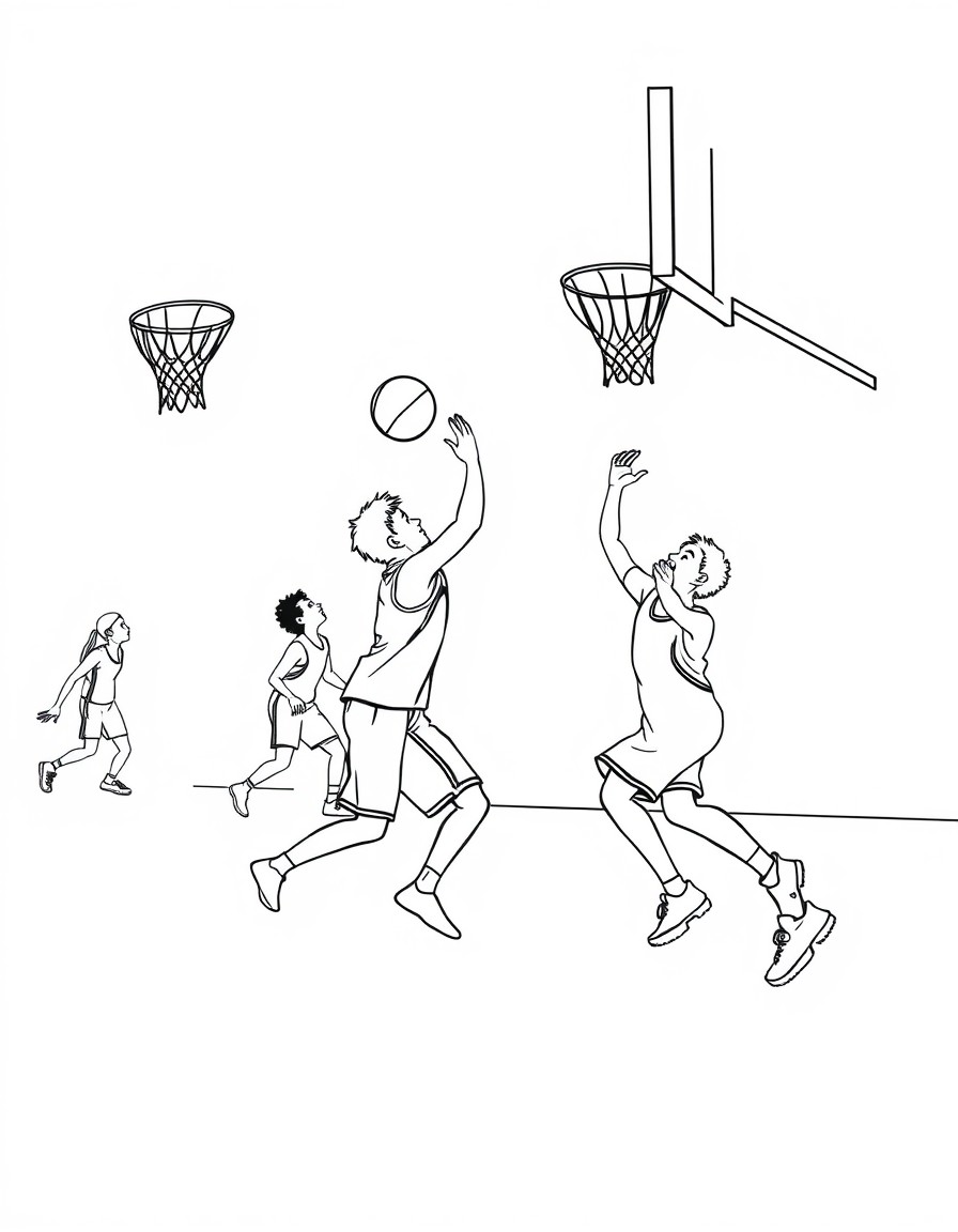 people playing basketball