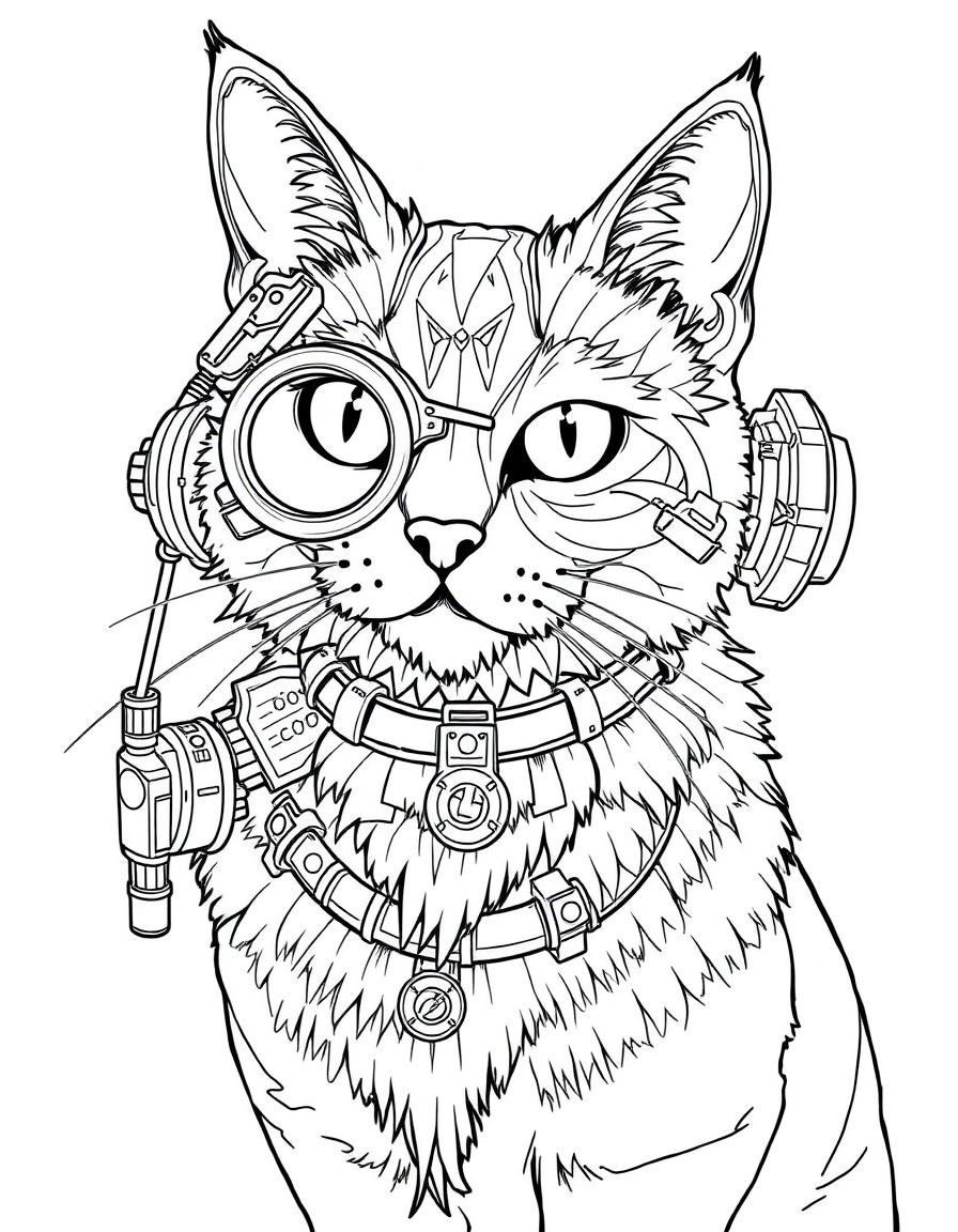 Highly detailed steampunk cat