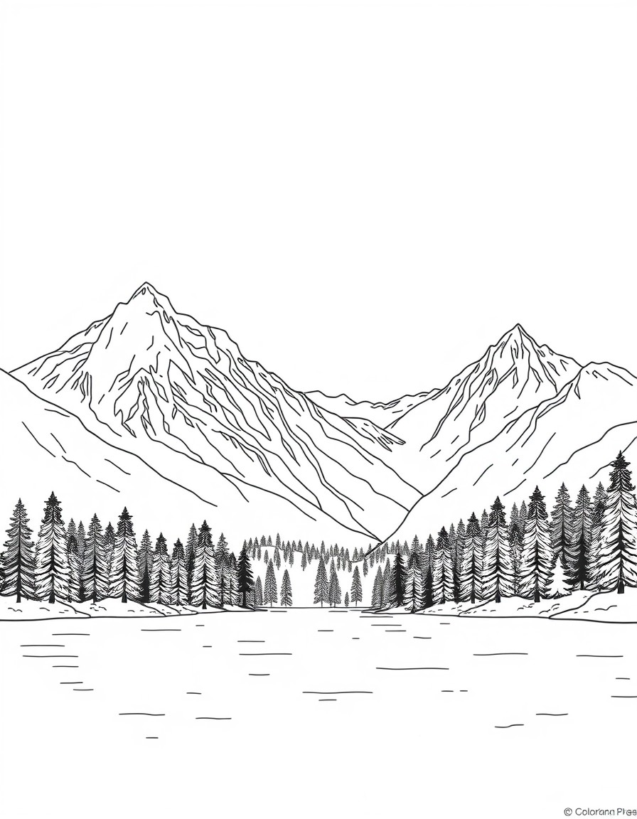 Wide shot of a peaceful landscape - mountains, forest, or calm lake. Focus on stillness.