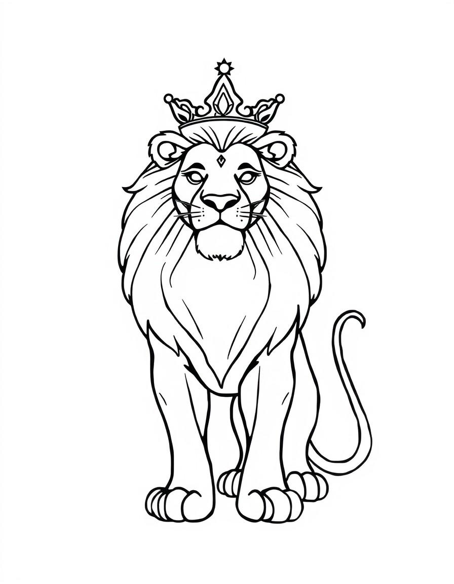 A lion standing majestic with his crown in head and mention his name Rahul the kjng