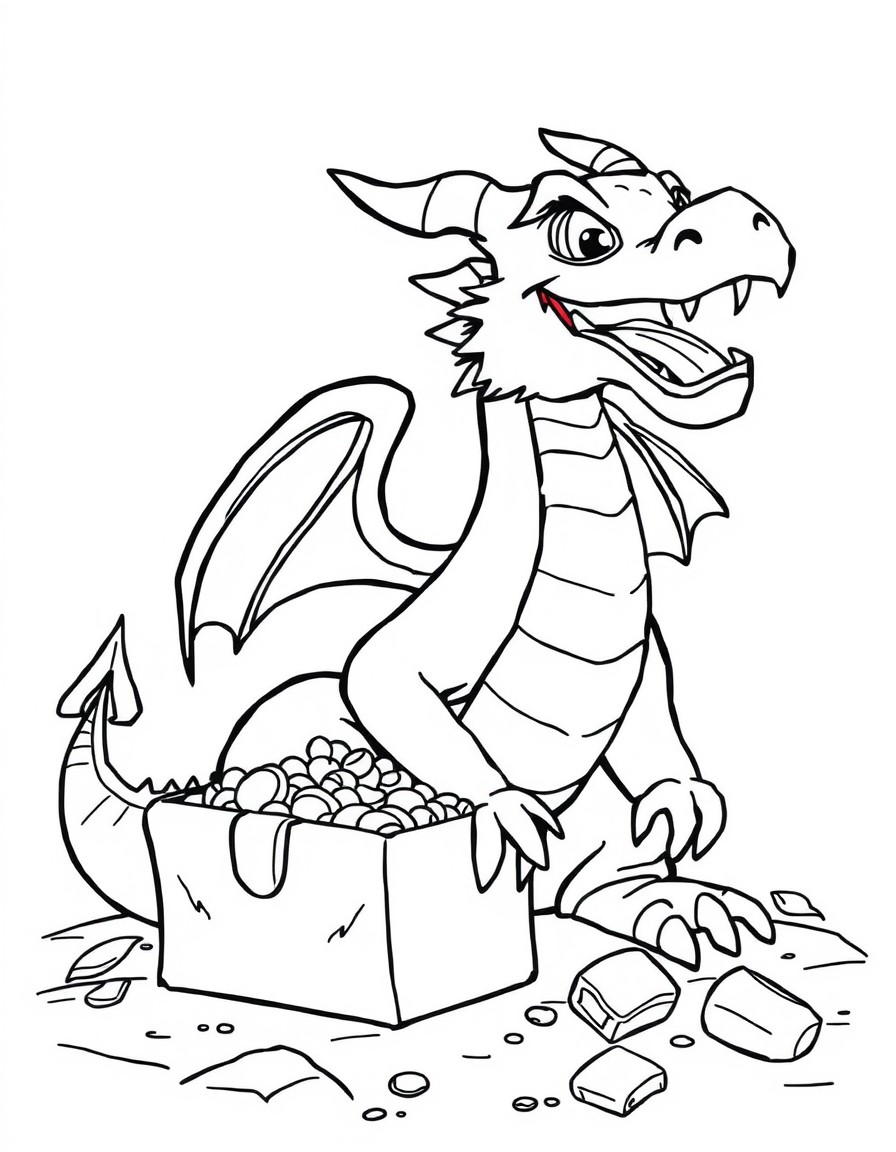 A dragon protecting its treasure