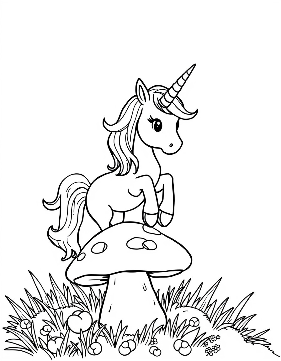 unicorn poops on the mushroom