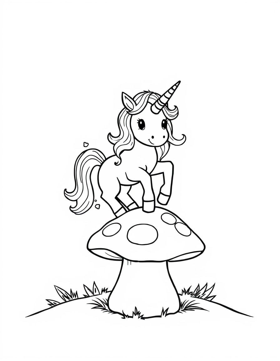 unicorn poops on the mushroom