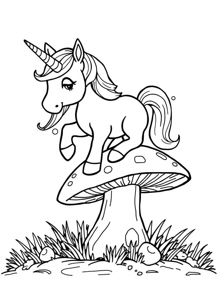 unicorn poops on the mushroom