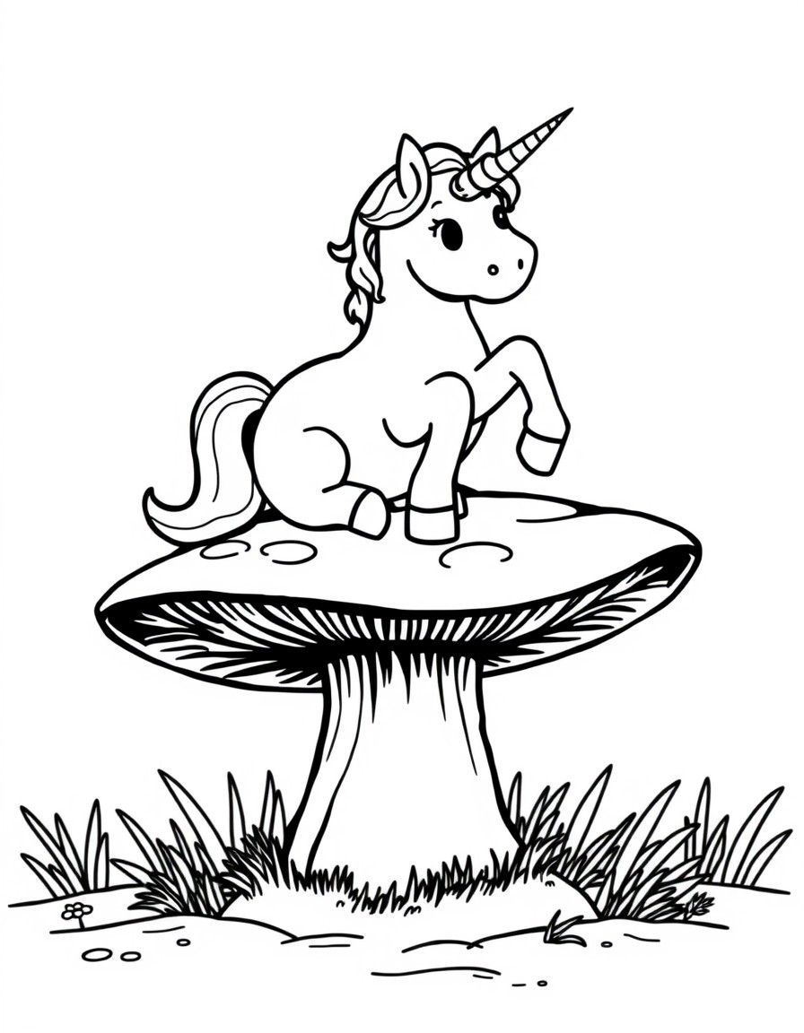 unicorn poops on the mushroom