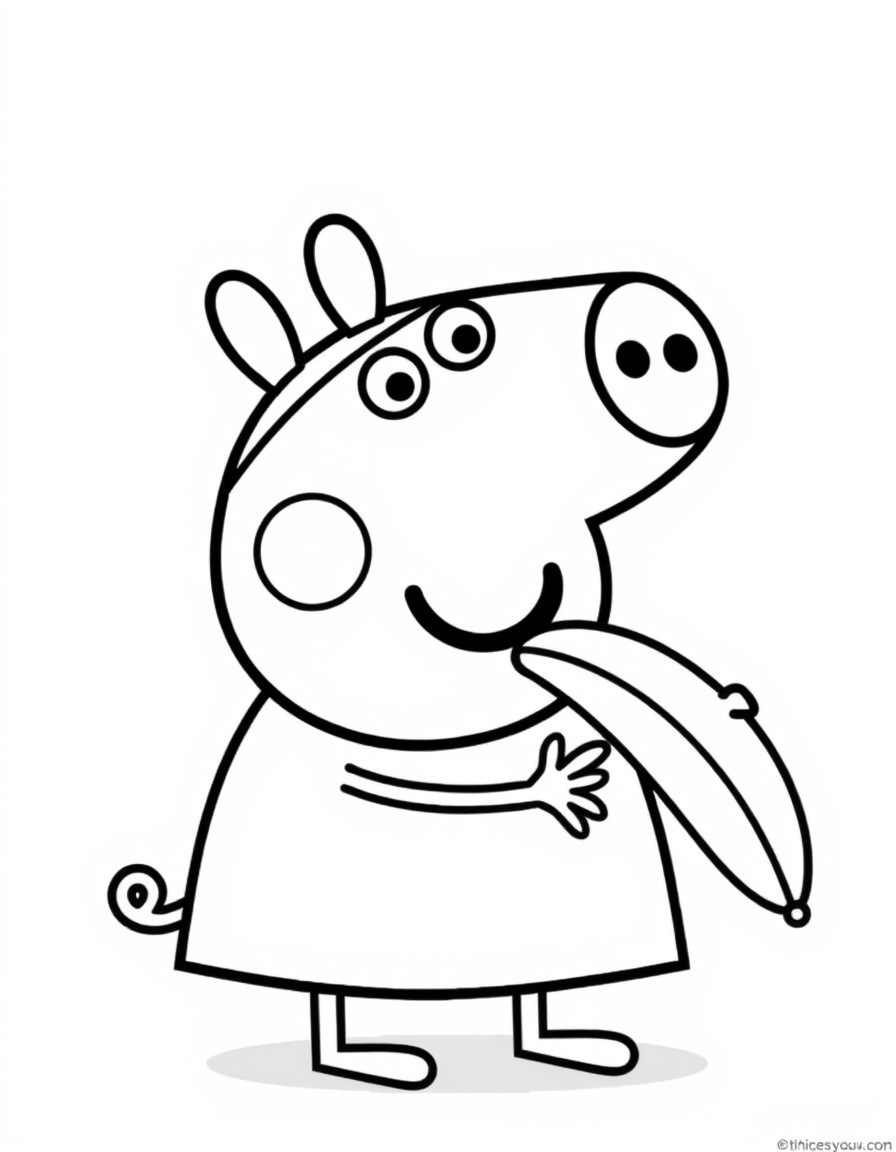 peppa pig eats a banana