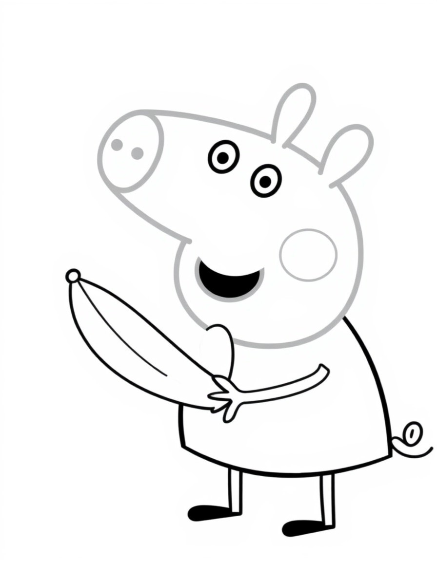 peppa pig eats a banana