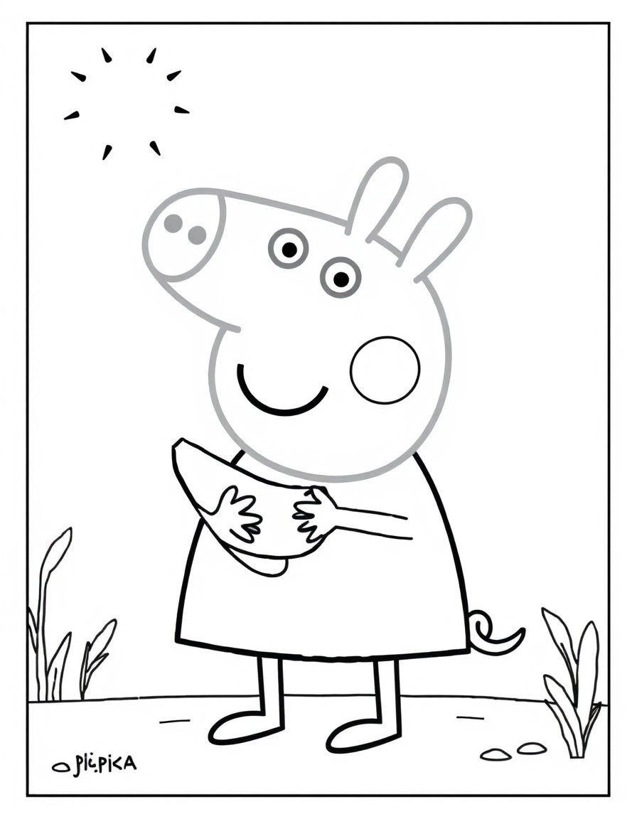 peppa pig eats a banana