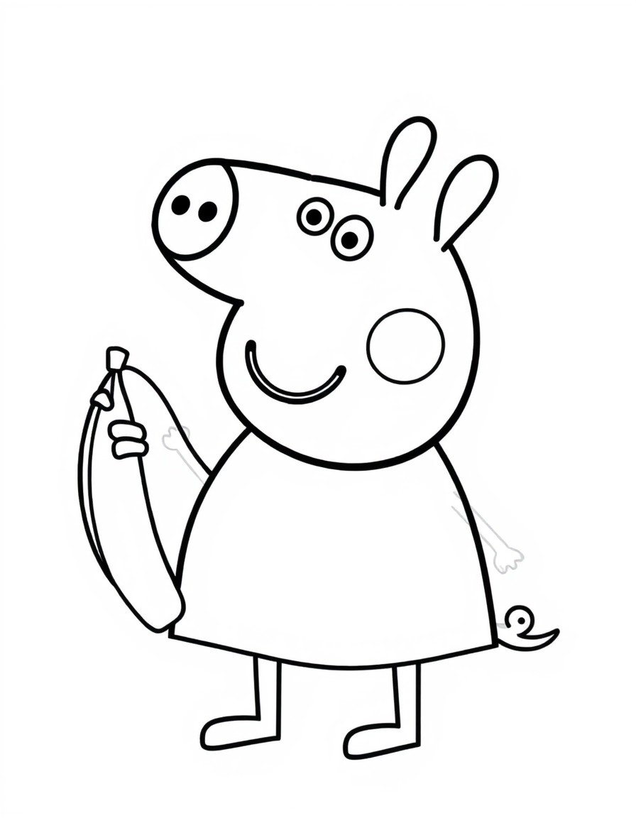 peppa pig eats a banana