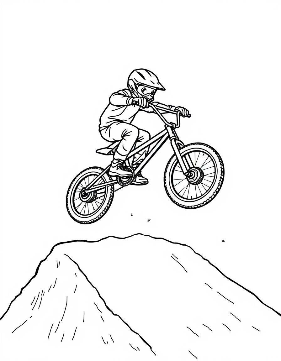 kid on a bmx bike jumping over a dirt ramp