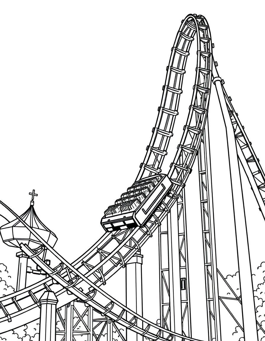 A rollercoaster at an amusement park
