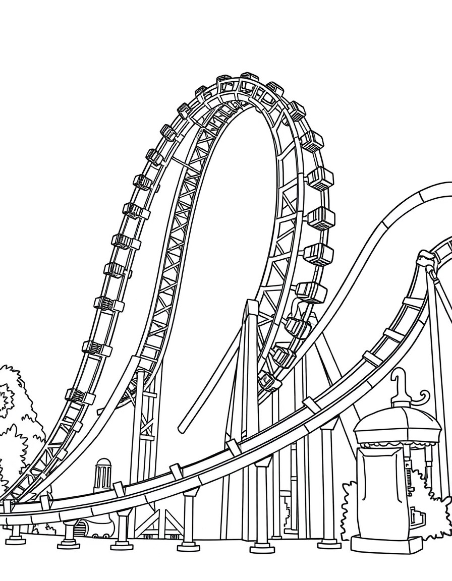 A rollercoaster at an amusement park