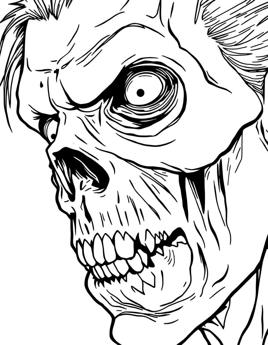 Horror zombie face close up