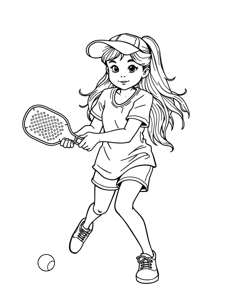 Girl playing pickleball
