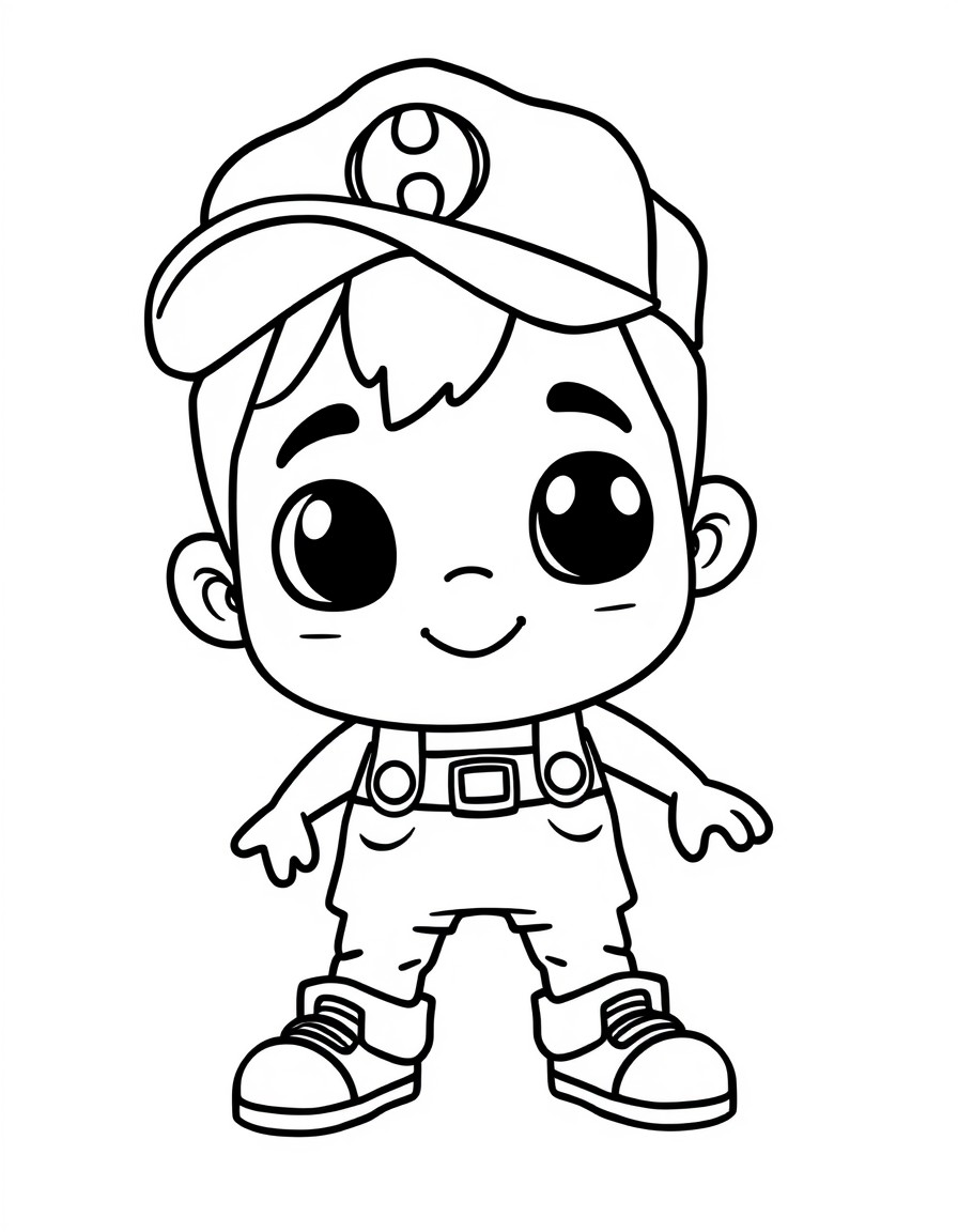 a cute ajolete with a cap and a plumber outfit