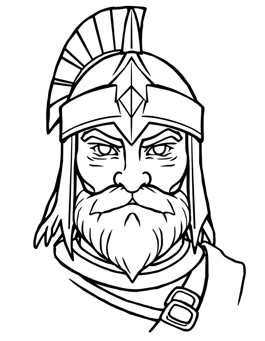 a contour of a warrior that will be used as a template, no armor or sword or helmets, no details in the face