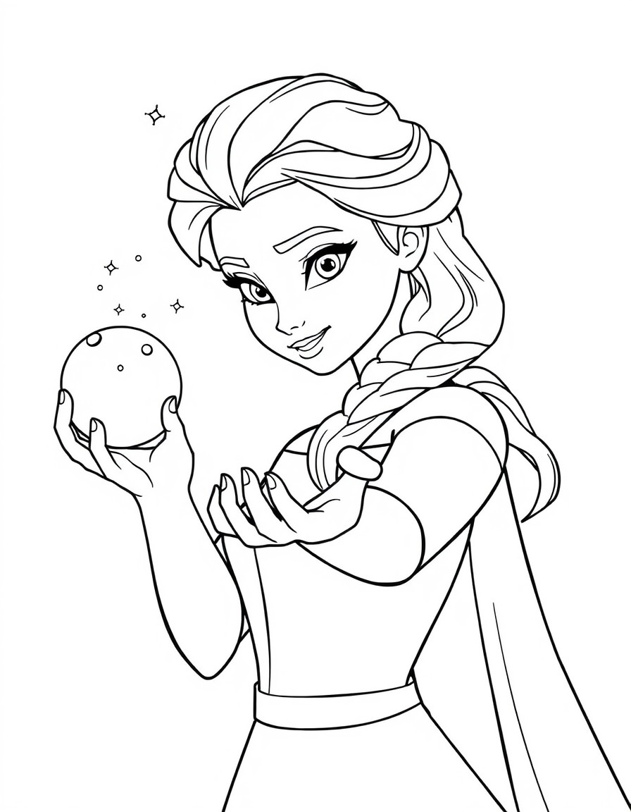Elsa trhowing a snowball
