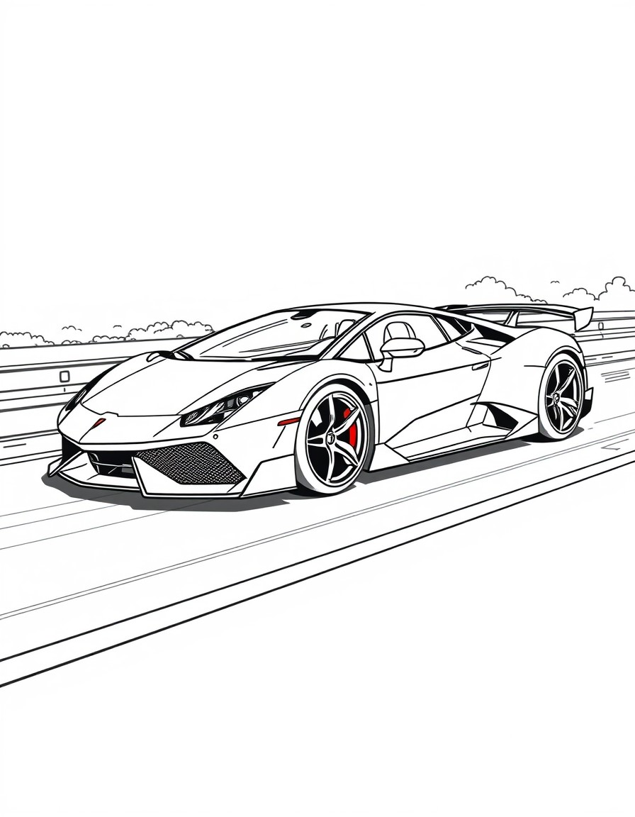 sleek supercar speeding down a highway