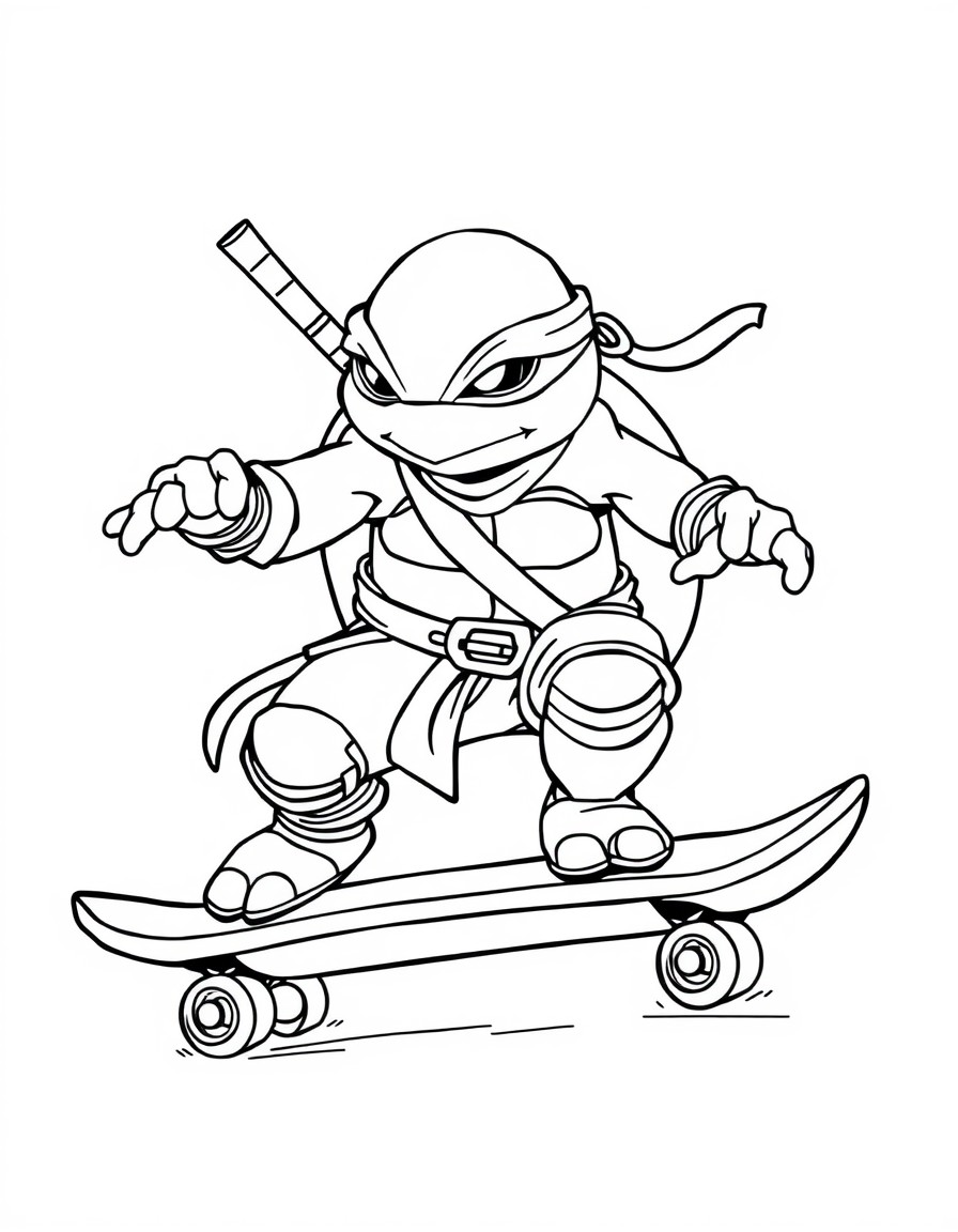 Ninja turtle on a skateboard