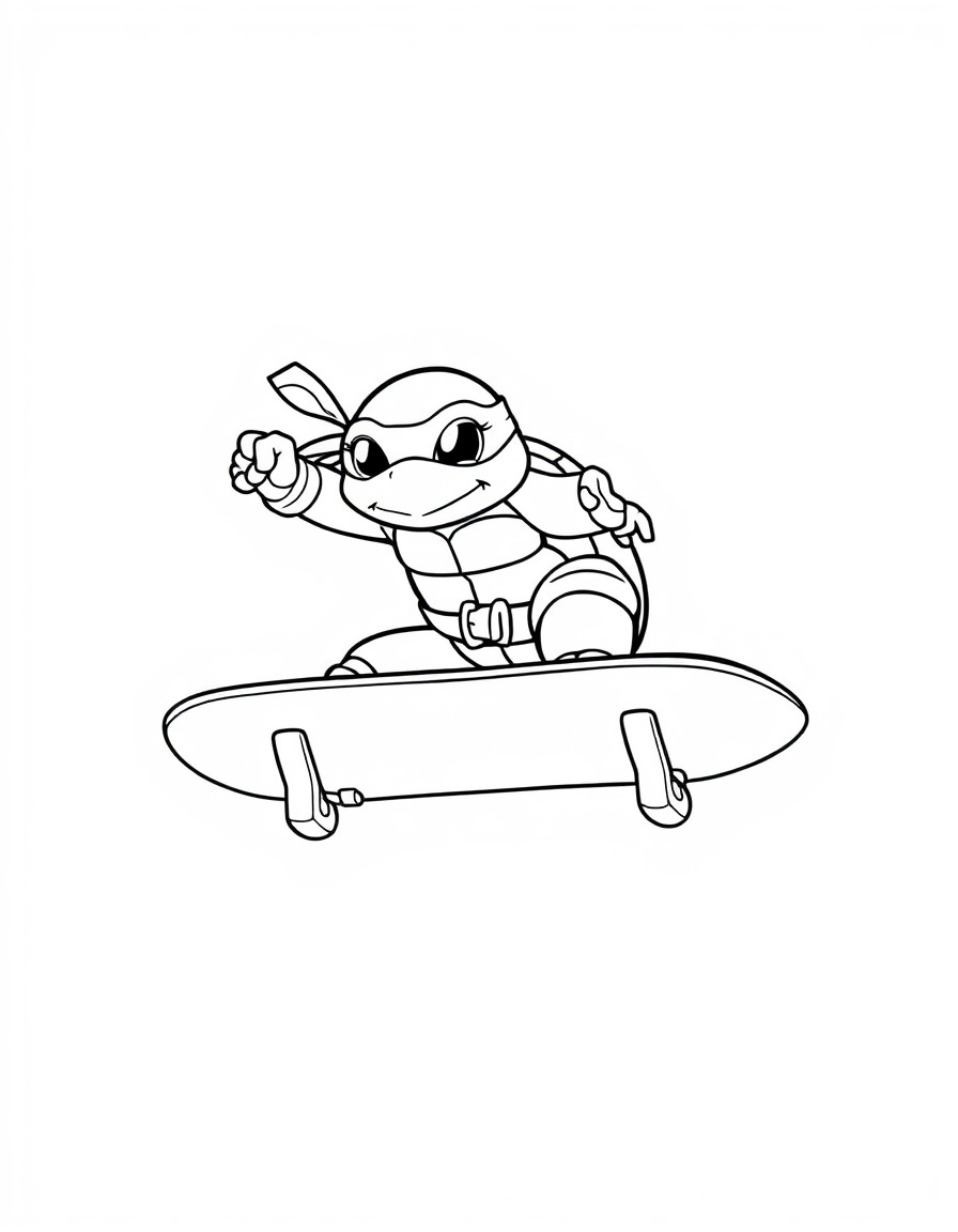 Ninja turtle on a skateboard