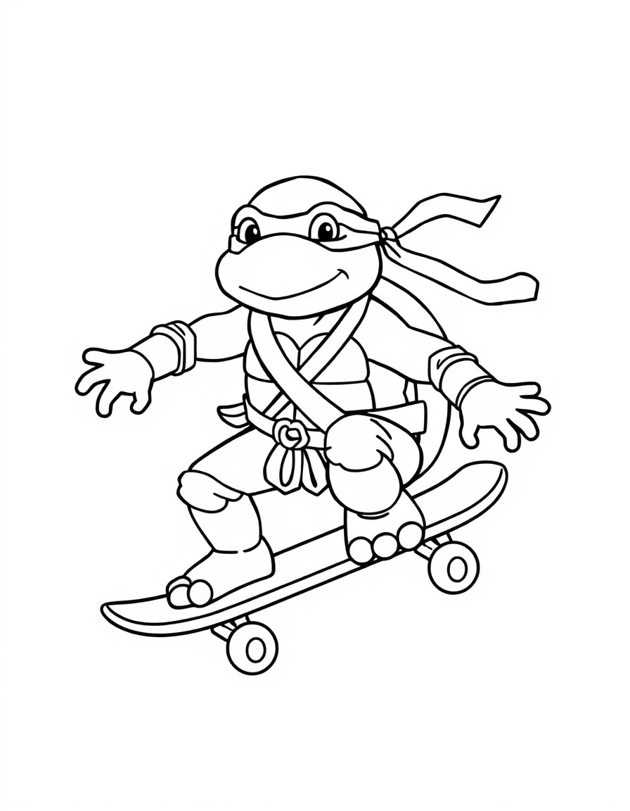 Ninja turtle on a skateboard