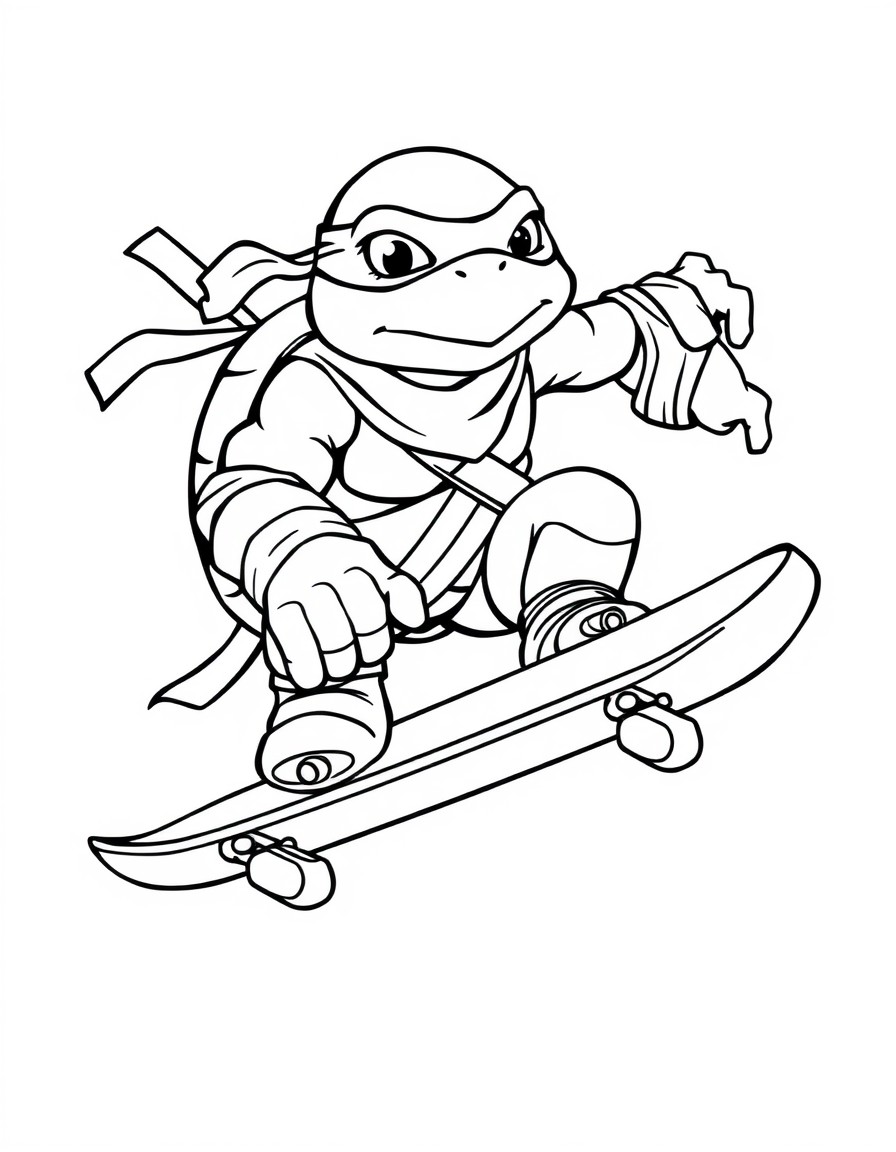 Ninja turtle on a skateboard