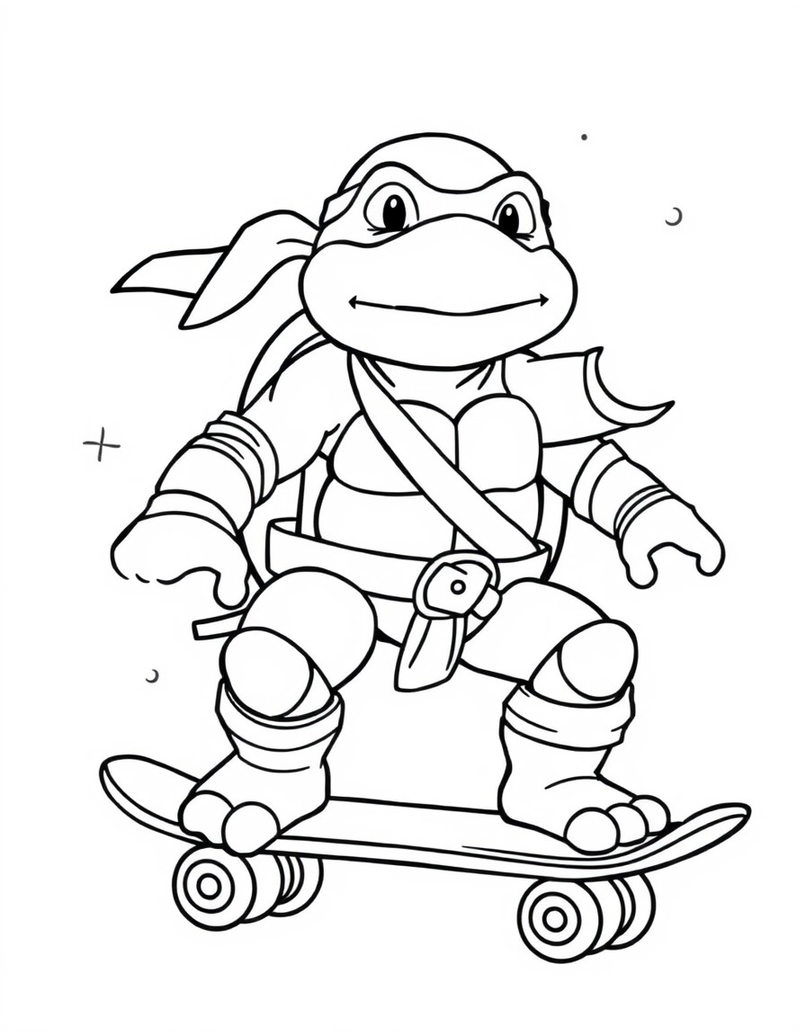 Ninja turtle on a skateboard