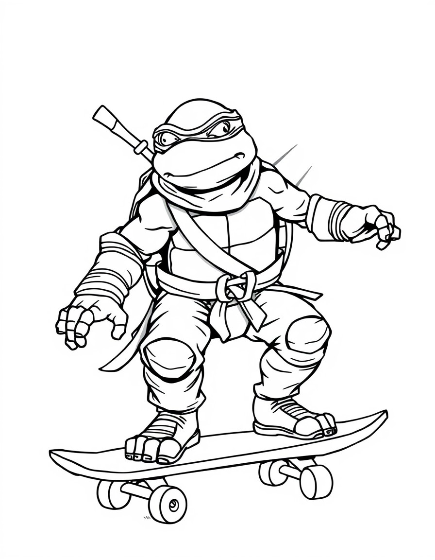 Ninja turtle on a skateboard