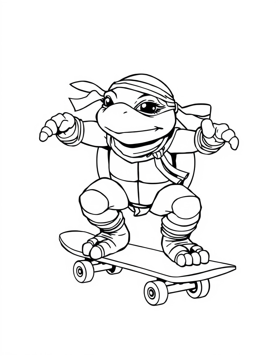 Ninja turtle on a skateboard