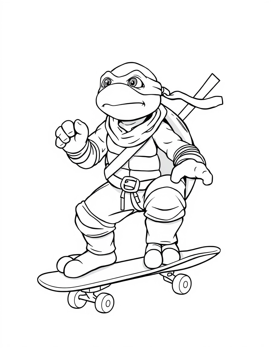 Ninja turtle on a skateboard