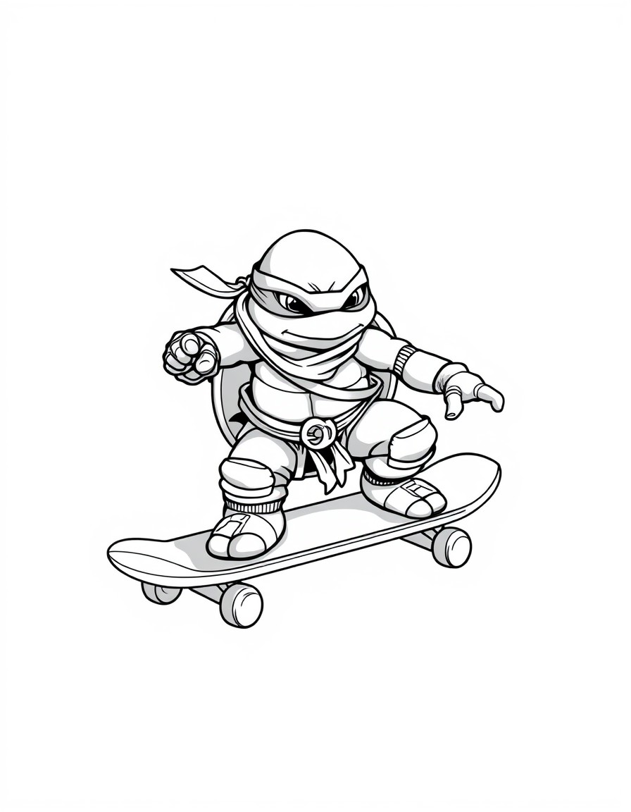 Ninja turtle on a skateboard