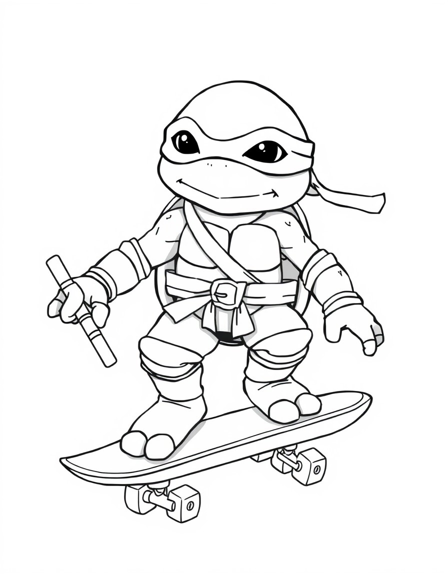 Ninja turtle on a skateboard