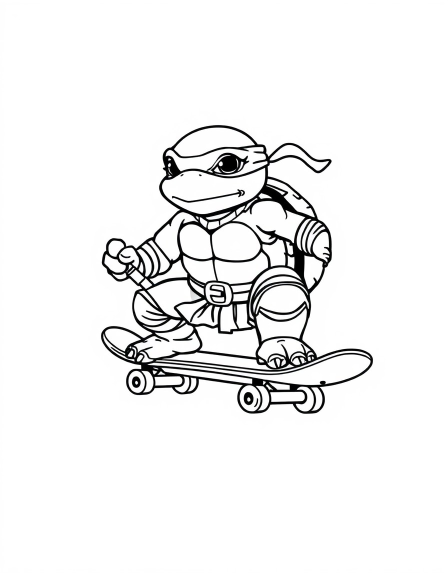 Ninja turtle on a skateboard